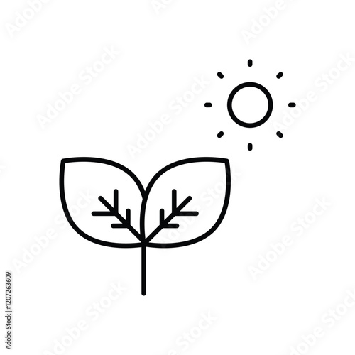 Naturopathy Leaf & Sun vector icon stock illustration