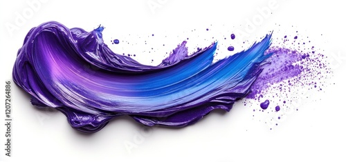 Abstract Swirl of Blue and Purple Paint