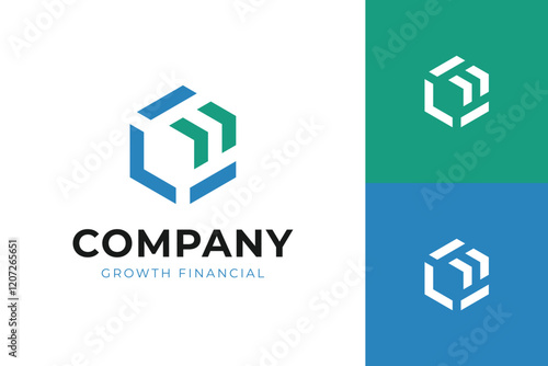 Moving vector logo icon design. Financial logo with arrow growth up graphic concept for business investment, marketing, finance, and Logistics logo template