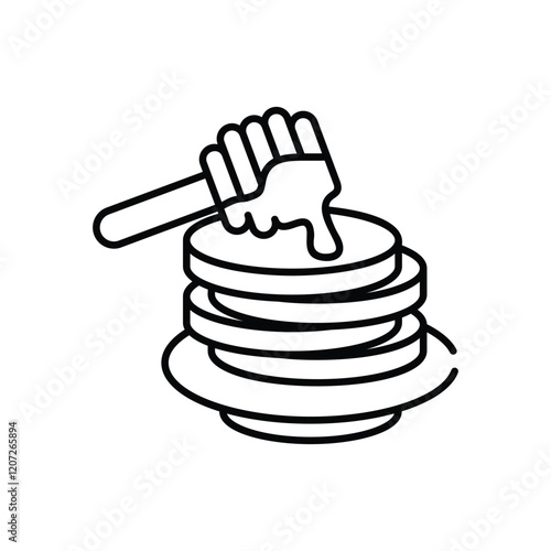 Pancakes with honey vector icon