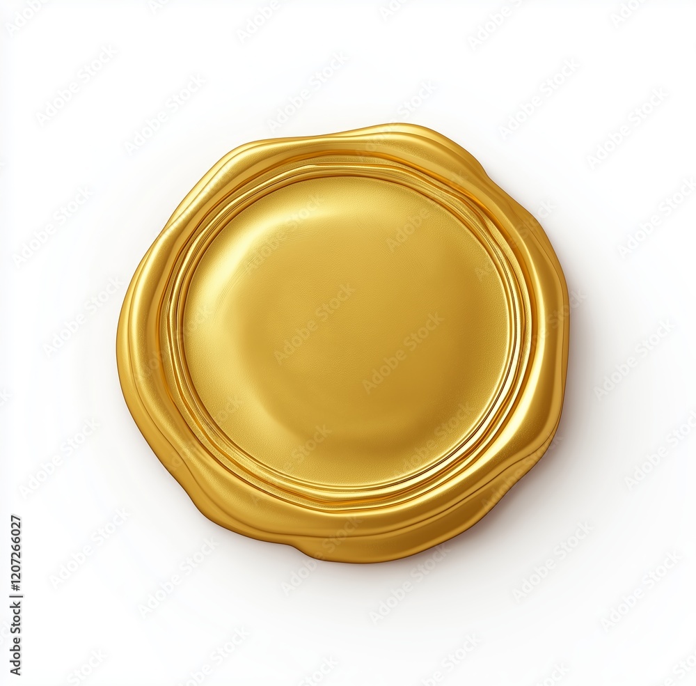 yellow gold color wax seal with gold edge high resolution for premium certification, letter, invitation, luxurious yellow gold color wax seal with gold edge high resolution for premium certification, letter, invitation, luxurious