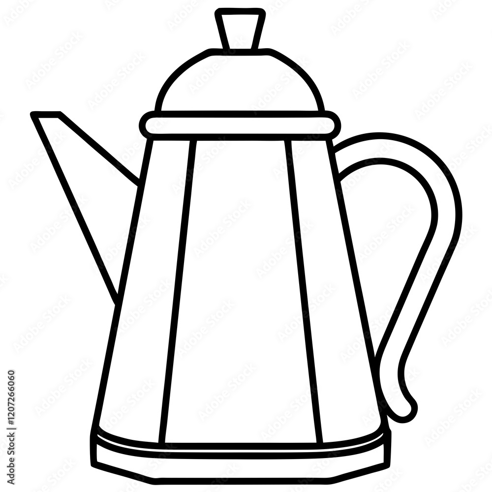 Obraz premium Simple Kettle Line Illustration