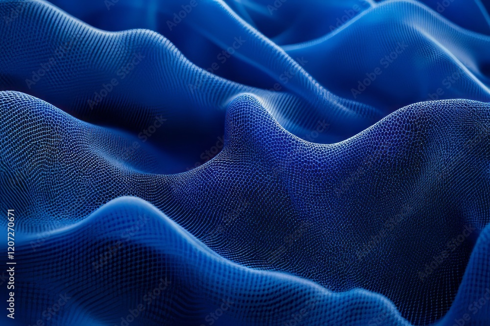 Obraz premium Abstract Blue Wavy Textured Surface Design
