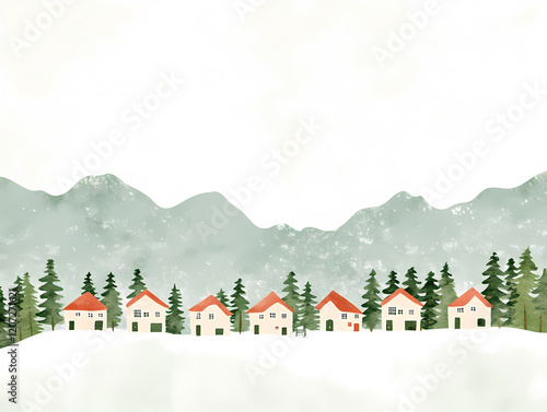 Winter landscape illustration photo