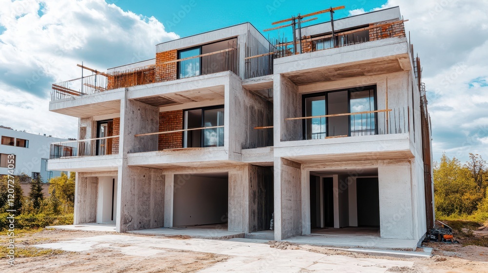 A majestic building rises prominently, adorned with elegant balconies that stretch across its upper levels, inviting admiration and exploration. A majestic building rises prominently, adorned with elegant balconies that stretch across its upper levels, inviting admiration and exploration.