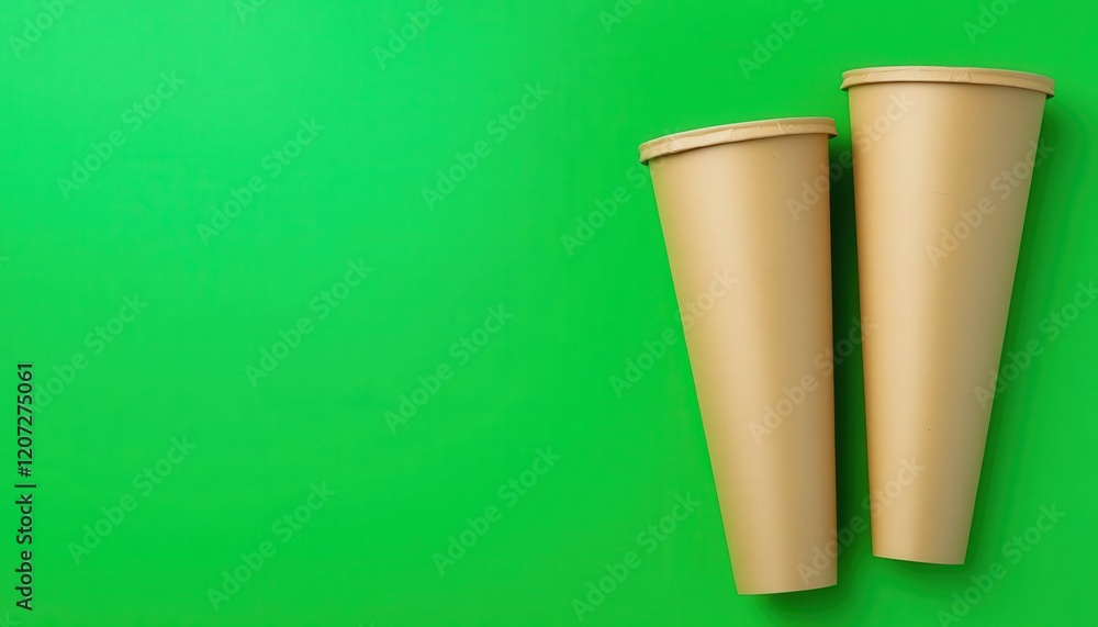 Fototapeta premium eco-friendly packaging concept. Packaging solutions made from grass fibers, reducing water and energy consumption compared to paper