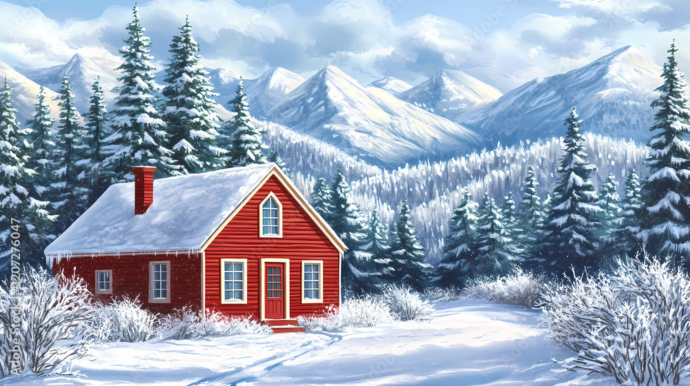 Winter landscape illustration Winter landscape illustration