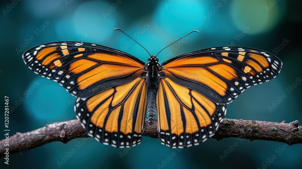 Majestic Monarch Butterfly on a Branch Majestic Monarch Butterfly on a Branch
