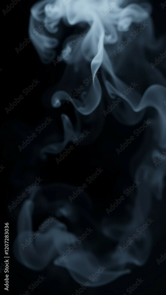 Fototapeta premium Smoke steam fog air background shape black vertical