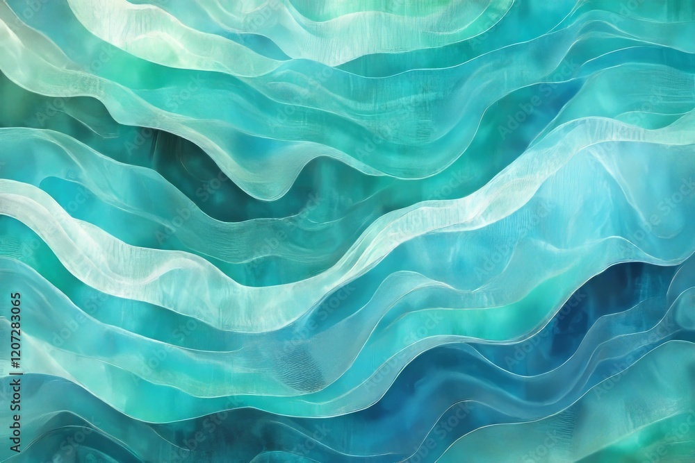 Obraz premium Abstract Aqua Waves Flowing Seamlessly