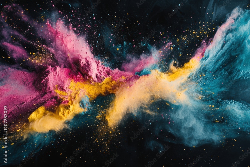 Vibrant colorful powder burst creative studio digital art abstract environment close-up view conceptual expression Vibrant colorful powder burst creative studio digital art abstract environment close-up view conceptual expression