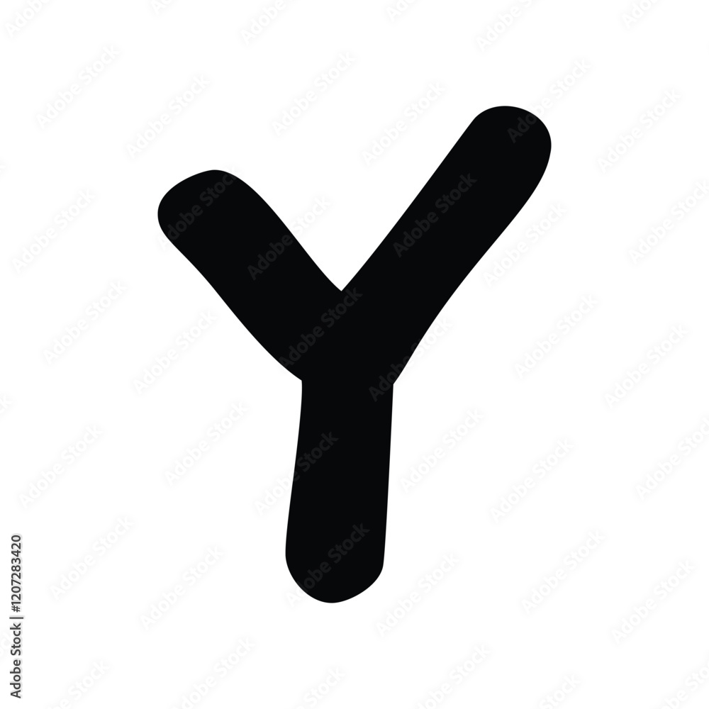 Y glyph icon with white background vector stock illustration Y glyph icon with white background vector stock illustration