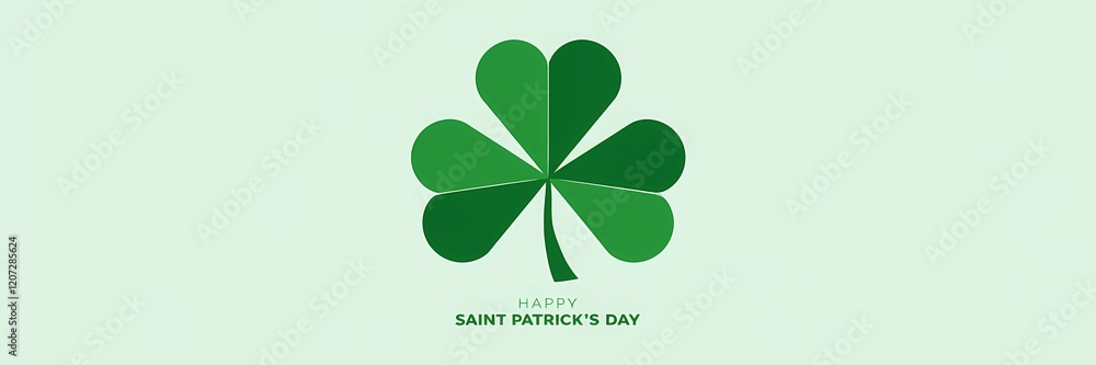 A creative minimalist Saint Patrick's Day poster design with a shamrock and the text A creative minimalist Saint Patrick's Day poster design with a shamrock and the text