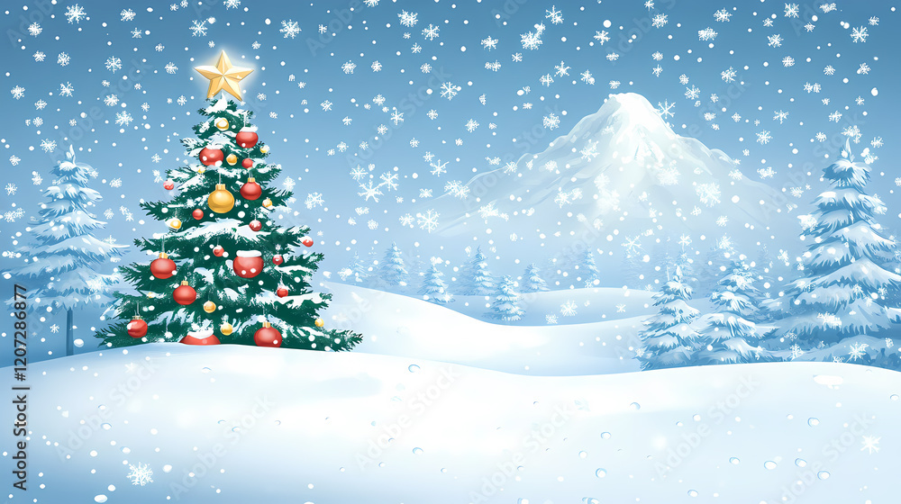 Obraz premium Winter landscape illustration