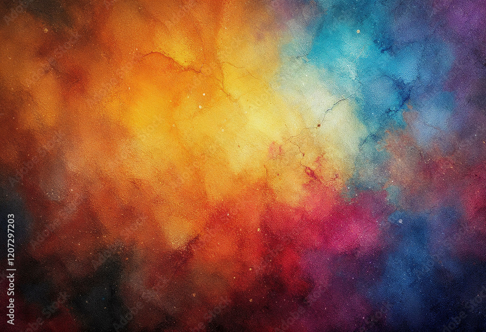 Fototapeta premium A colorful painting with a lot of different colors and patterns. The painting is full of life and energy, and it seems to be a representation of the beauty of nature. The colors are bright and vibrant