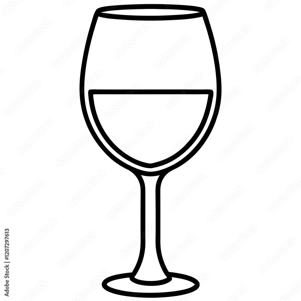 Sophisticated Wine Glass Vector Sketch Sophisticated Wine Glass Vector Sketch