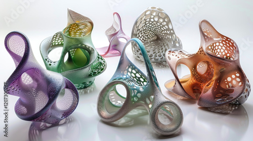 Set of abstract organic whimsical shapes, shells, biological structures	
