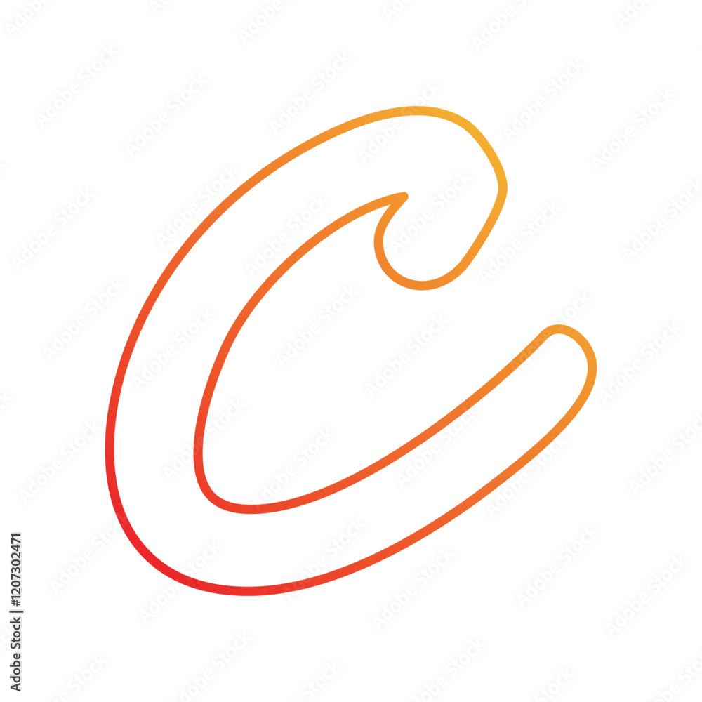 C gradient icon with white background vector stock illustration C gradient icon with white background vector stock illustration