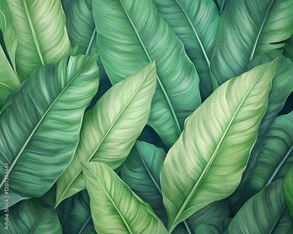 Ultra-Realistic Green Leaf Pattern Wallpaper with Natural Look Ultra-Realistic Green Leaf Pattern Wallpaper with Natural Look