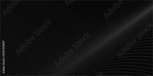 steel silver lines on a black background. metallic pattern. design modern luxury futuristic background vector illustration