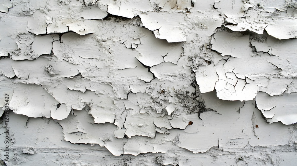 Obraz premium White Paint Peeling On Weathered Surface