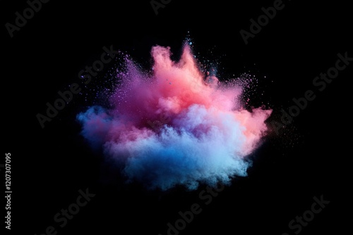 Vibrant holi powder explosion colorful festival scene abstract art dark background creative viewpoint colorful celebration photo