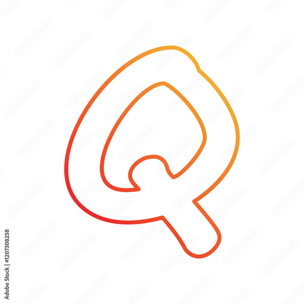 Q gradient icon with white background vector stock illustration Q gradient icon with white background vector stock illustration