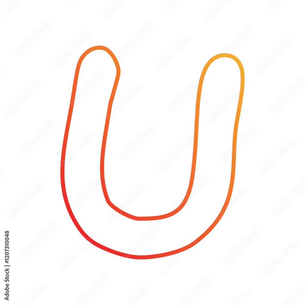 U gradient icon with white background vector stock illustration U gradient icon with white background vector stock illustration