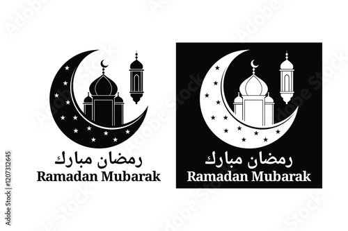 Ramadan Mubarak Greeting Card. Ramadan Kareem Greeting card. Ramadan Typography vector.