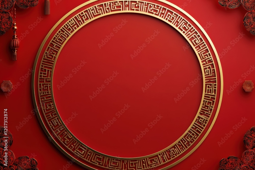 Cultural tradition frame minimalist red background graphic design elegant atmosphere centered view festive concept for seo impact Cultural tradition frame minimalist red background graphic design elegant atmosphere centered view festive concept for seo impact