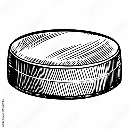 Hand Drawn Hockey Puck Sketch in Vintage Style for Sports Illustrations