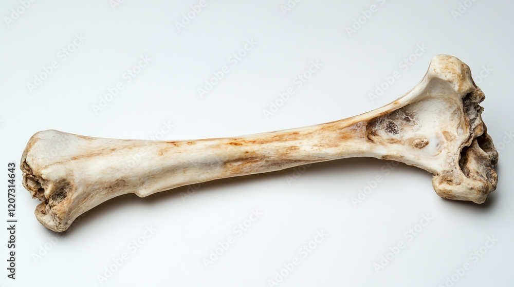 Fototapeta premium A bare bone with no meat, against a plain white background