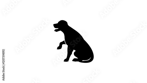 dog training symbol, black isolated silhouette