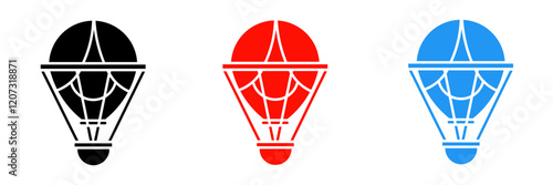 Icon for air ballon vector illustration in flat.