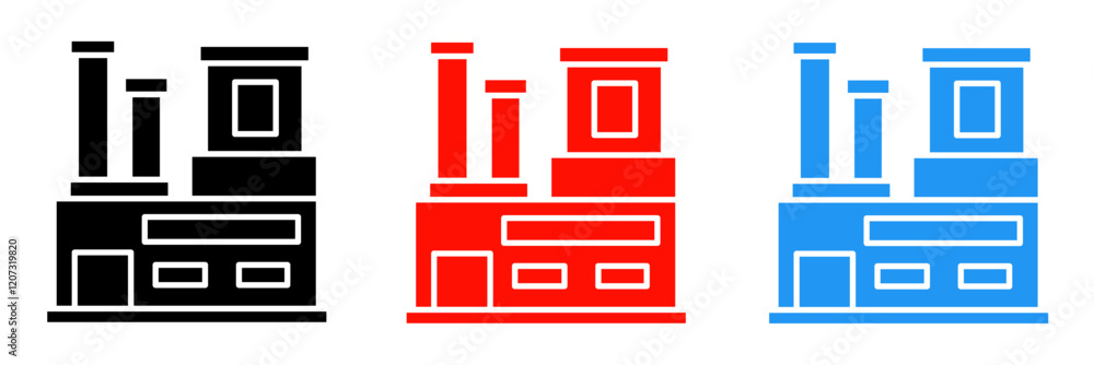 Icon for factory vector illustration in flat. Icon for factory vector illustration in flat.