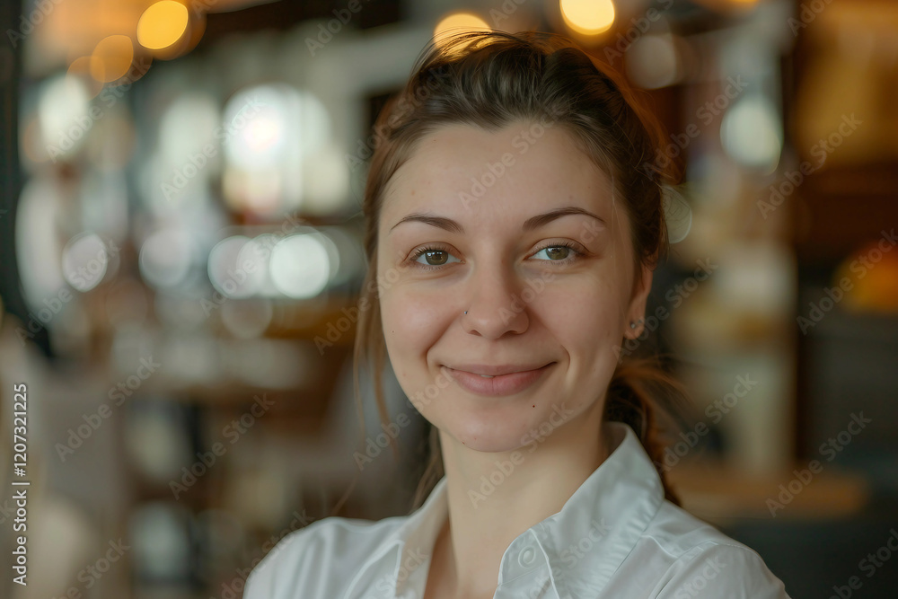 Generative AI Image of Waiter or Waitress Working in Fast Food Cafe Restaurant with Warm Ambient Lighting Generative AI Image of Waiter or Waitress Working in Fast Food Cafe Restaurant with Warm Ambient Lighting