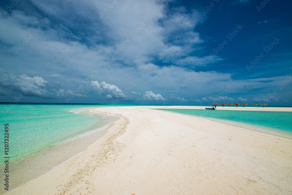 A slice of heaven where the sandbar meets turquoise waters, and the sunset paints the sky in stunning hues. A surreal scene capturing the untouched beauty of the Maldives. A slice of heaven where the sandbar meets turquoise waters, and the sunset paints the sky in stunning hues. A surreal scene capturing the untouched beauty of the Maldives.