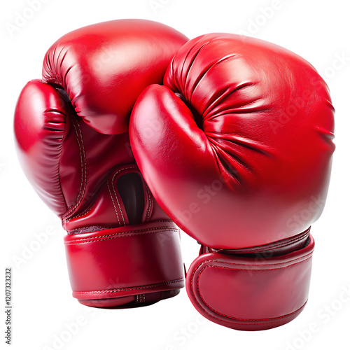 Red Boxing Gloves isolated on white background as transparent. PNG.AI GENERATED photo