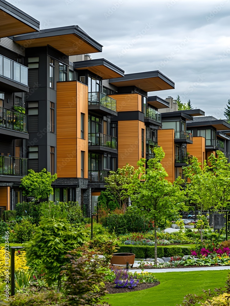 Obraz premium Photo of Modern Apartment Buildings