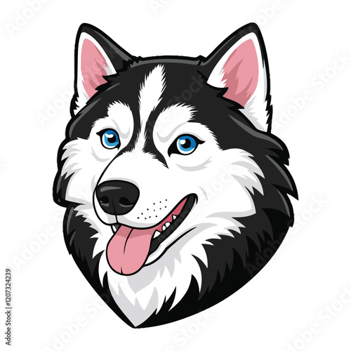 Sweet and Happy Puppy Head Illustration