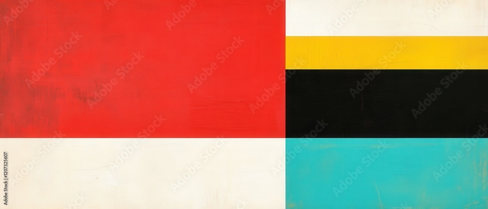 Flags of Indonesia and a minimalist design representing concepts of culture, identity, and nationhood. Abstract art showcasing colors and shapes. Flags of Indonesia and a minimalist design representing concepts of culture, identity, and nationhood. Abstract art showcasing colors and shapes.