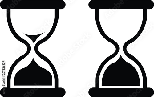 Hourglass icon set.Sand watch and sandglass, timer and watch symbol. Vector isolated.Vector hour glass clock with flowing sand. time isolated on transparent background, used for mobile, web or app.