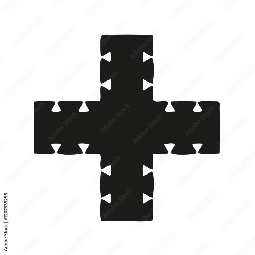 Obraz premium Ornate Christian Cross Symbol in a Circle