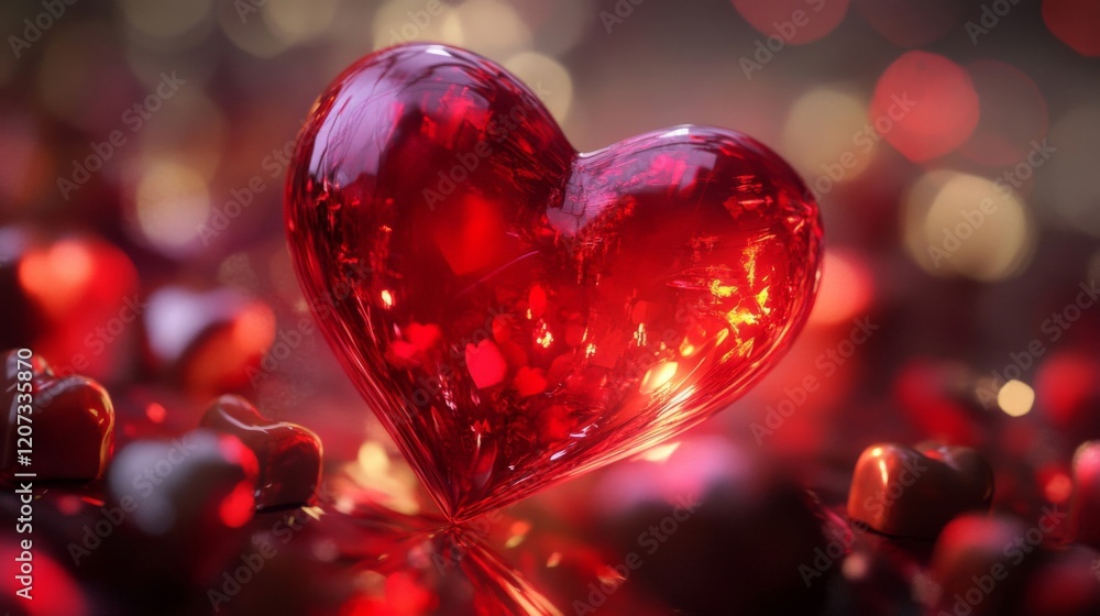Glowing Red Heart Symbol of Love and Romance Glowing Red Heart Symbol of Love and Romance