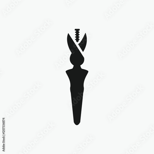 Vector Illustration of a Symbolic Wrench-Pliers Tool