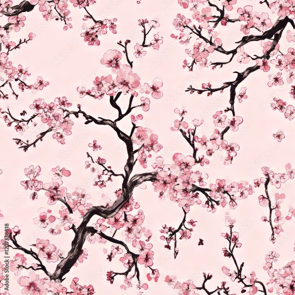 Fototapeta premium Delicate Pink Cherry Blossoms Branching Out