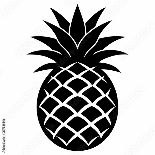 Black Pineapple Vector Illustration