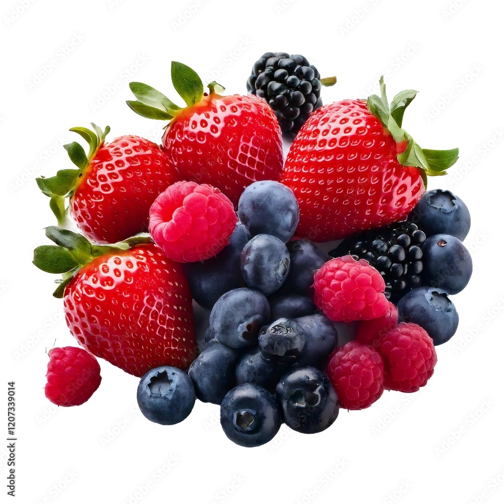 Fresh strawberries, blueberries, raspberries and blackberries creating a colorful mix Fresh strawberries, blueberries, raspberries and blackberries creating a colorful mix