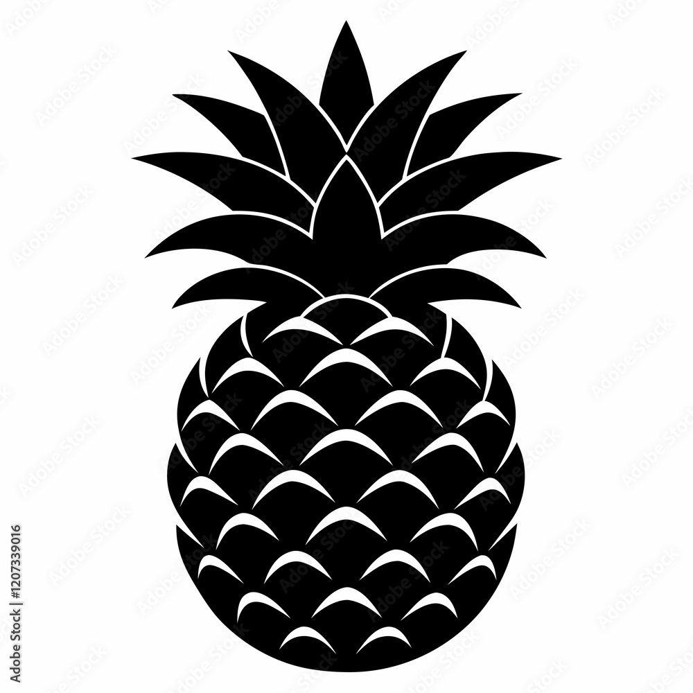 Obraz premium Black Pineapple Vector Illustration