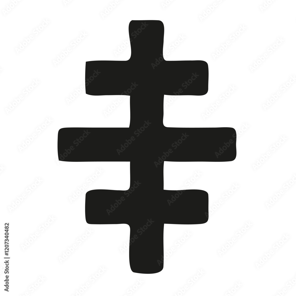 Obraz premium Ornate Christian Cross Symbol in a Circle